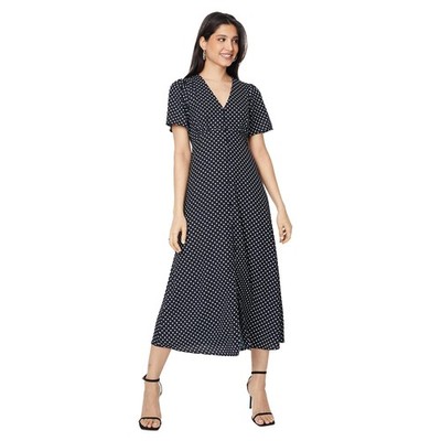 Dorothy Perkins - Midikleid Knopfleiste für Damen Flatter-Ärmel (DP4721)