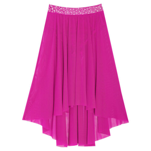 Kids Girls Dancewear Stage Outfit Shiny Skirt Costume Modern Waistband Lyrical - Picture 51 of 86