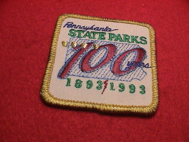 PA PENNSYLVANIA GAME COMMISSION STATE PARKS 100 YEARS 1893 - 1 993 HUNTING PATCH