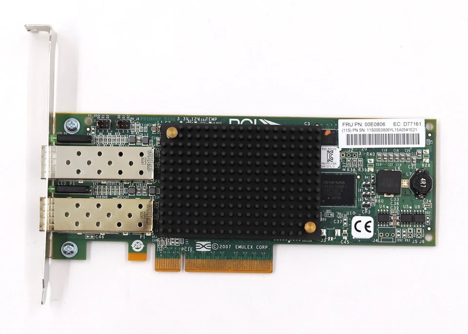 IBM LPE12002 Dual-Port 8GbE SFP PCIe Network Adapter FRU P/N: 00E0806 Tested - Image 2 of 4