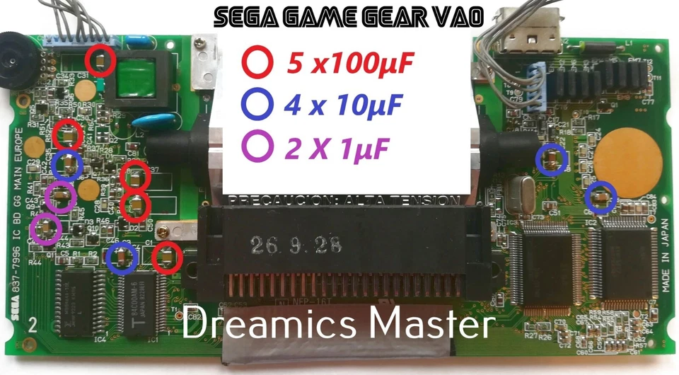 SEGA Game Gear | SMD Ceramic Capacitor Replacement Kit | Complete Cap Kit - Image 3 of 4