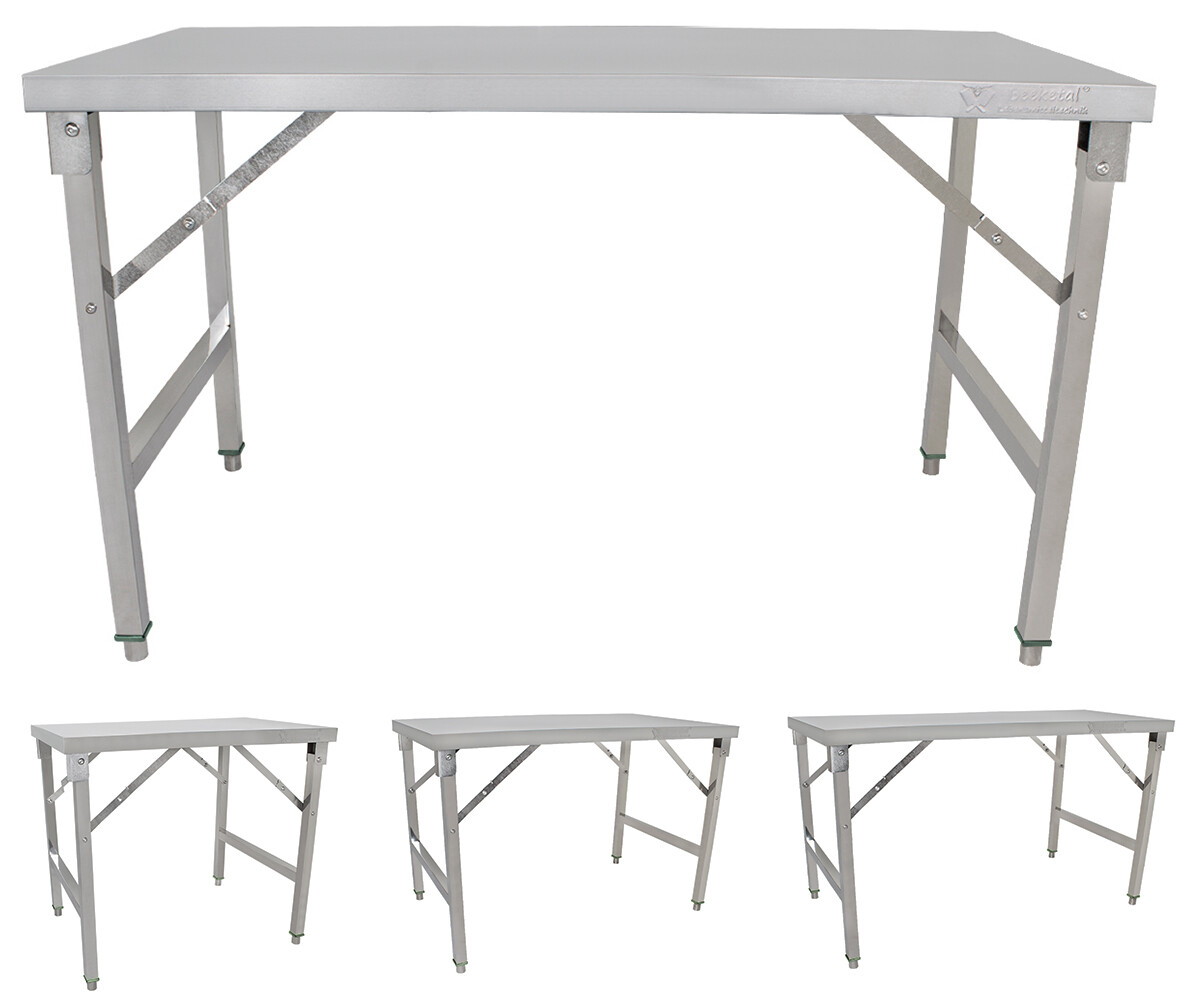 Klapptisch Küchentisch Campingtisch Tisch Arbeitstisch Edelstahl Gastro Beeketal