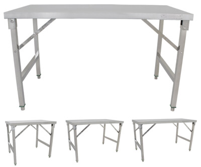 Klapptisch Küchentisch Campingtisch Tisch Arbeitstisch Edelstahl Gastro Beeketal