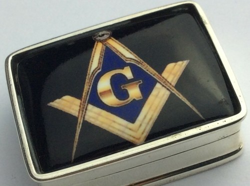 Sterling Silver "MASONIC" Symbol Snuff Box Available Worldwide - Picture 2 of 10