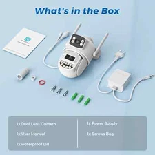 Dual Lens Dual Screen Human Detect Auto Tracking Wireless 4K 8MP Surveillance