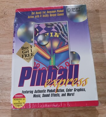 Swift Platinum Pinball Express CD ROM for Windows 95 3.1 - NEW