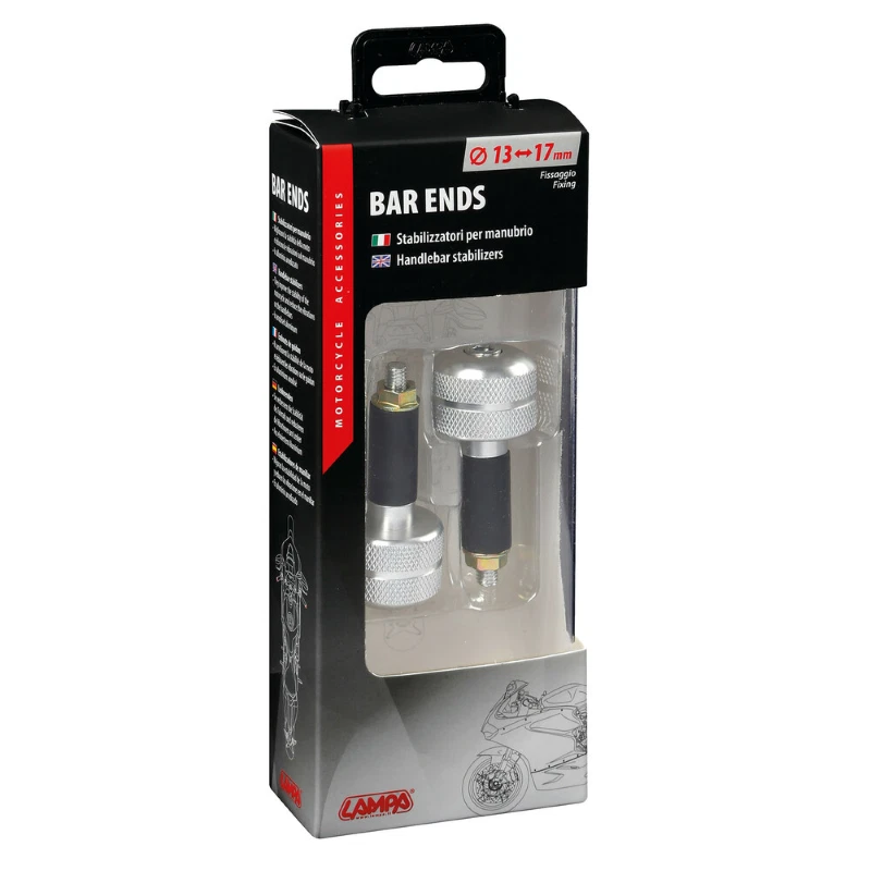 Contrappesi Stabilizzatori Bilancieri Moto Universali Alluminio Grigio 13 a 17mm - Immagine 2 di 4