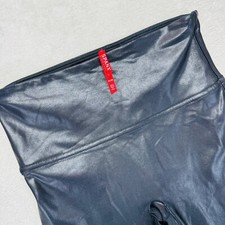 SPANX Pants Womens Medium SPANXshape Faux Leather Leggings Black Power Waistband