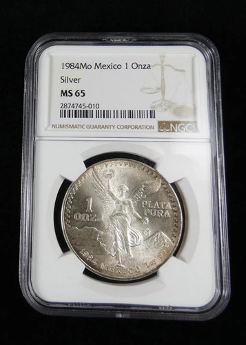 1984 Mexico 1 Onza Silver NGC Certified MS 65 #3818