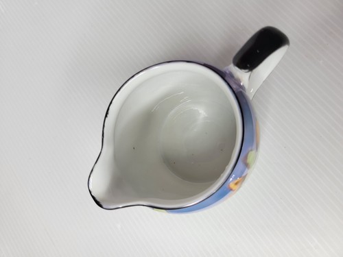 Creamer Noritake Japan Porcelain Floral Blue Black White Lidded Vintage - Picture 8 of 12