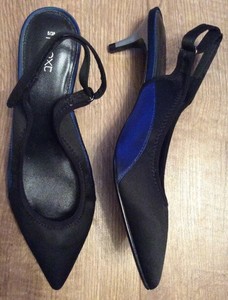 blue slingback kitten heels