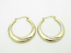 Jewel Tie 14k Yellow Gold 3mm White Hoop Earrings 