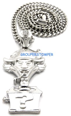 Riddle Box Juggalo Necklace New Pendant 24'' Cuban Style 4mm Chain Joker Insane