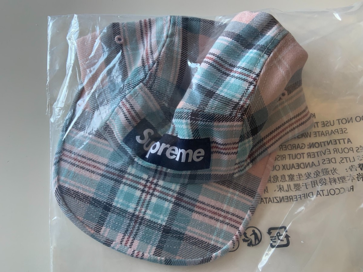 NEW Supreme FW24H108 Lochcarron Camp Cap Hat One Size ROSE PLAID