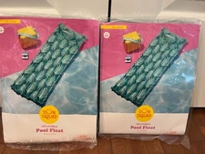Sun Squad Swimming Inflatable Pool Float w Pillow 67-1/2" ( 2 Pack )
