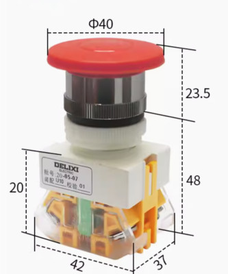 1PCS NEW DELIXI LAY7 series button switch LAY7-11M Red Self-locking type