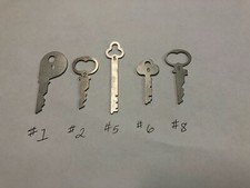National Cash Register Keys #1, #2, #5, #6, #8. Fits 500 Class Cash Registers.