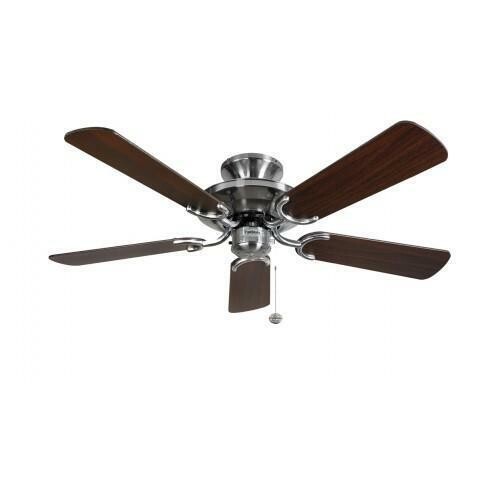 Fantasia Mayfair 42in Ceiling Fan Stainless Steel with Dark Oak Blades 115441 - Picture 1 of 2