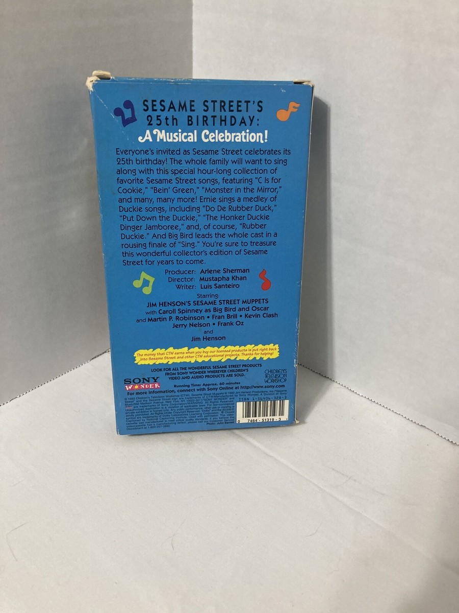 Sesame Streets 25th Birthday: A Musical Celebration (VHS, 1993
