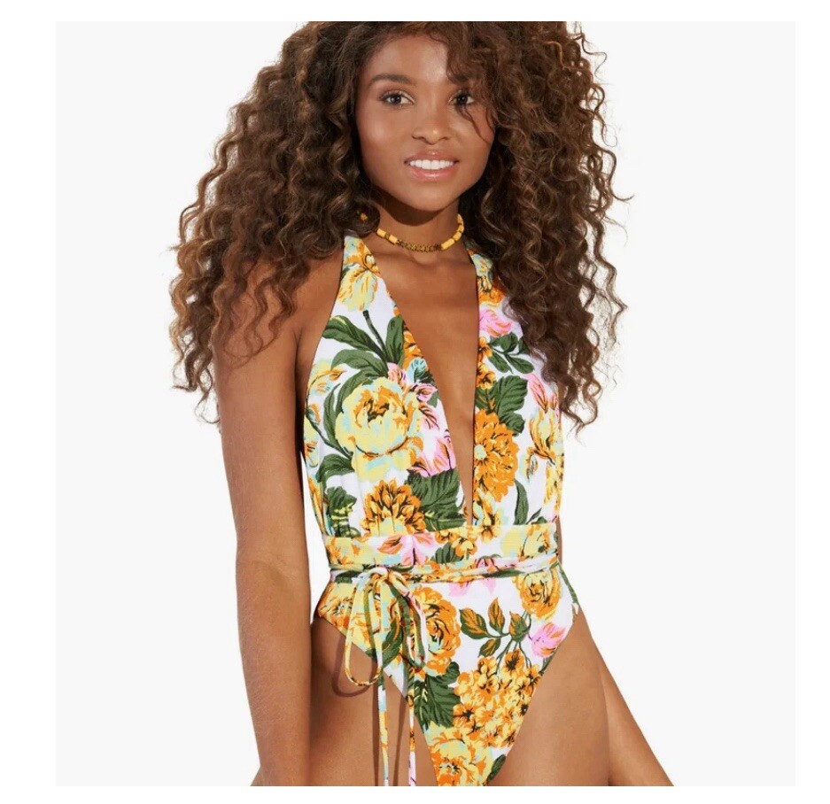 NWT $154 Sz S Maaji Safari Reversible Swimsuit One Piece Vintage