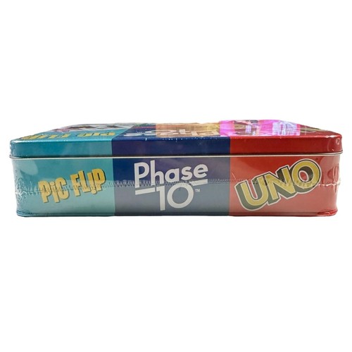 NEW Uno Phase 10 Pic Flip Bundle Card Game Tin 2-6 players Ages 7+ Mattel Games - Picture 3 of 15