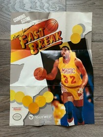 TRA-WD-US Magic Johnson Fast Break Poster Nintendo NES Instruction Manual Only