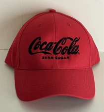 Coca Cola Zero Sugar Adjustable Hat Cap Unisex, Adjustable Red Black