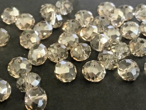 8mm Crystal Rondelle Beads Golden Faceted pack of 50x Jewellery Craft
