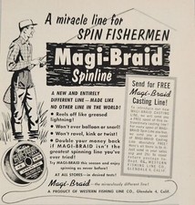 1954 Print Ad Magi-Braid Spinline & Casting Fishing Lines Western Glendale,CA
