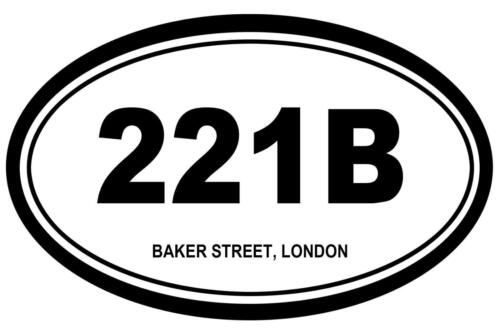 221B Adesivo ovale Baker Street Holdes Sherlock Londra - Foto 1 di 2