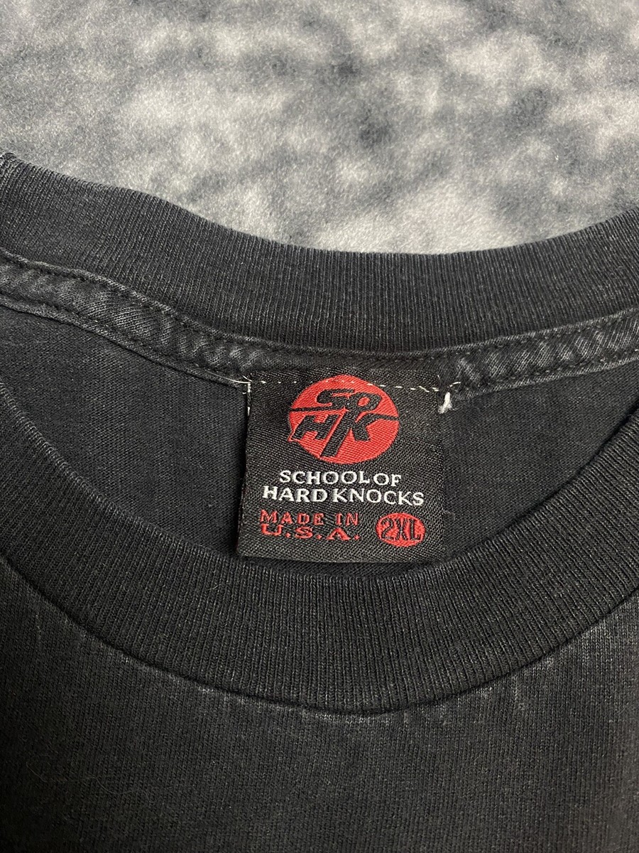 1990's Rare Vintage School of Hard Knocks T-Shirt Black Red