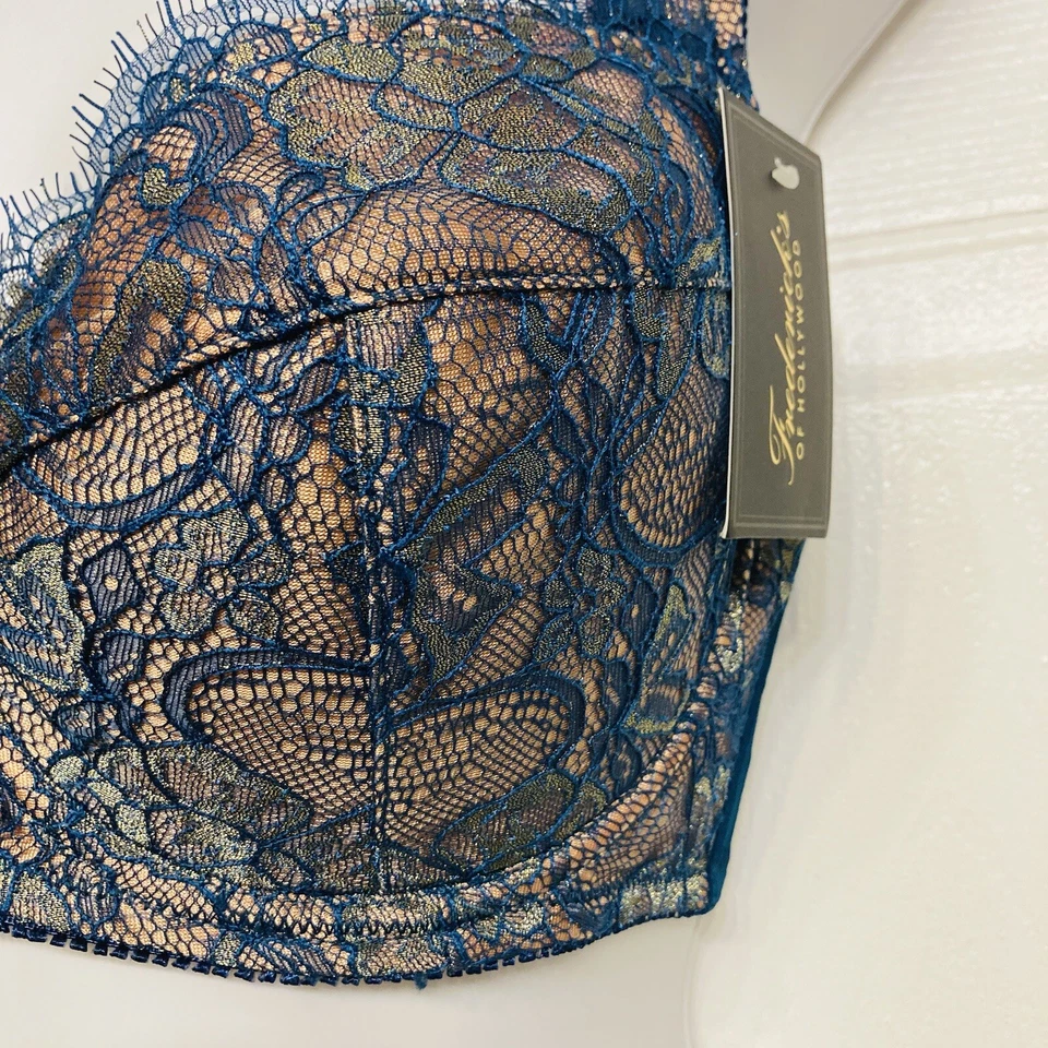Sujetador Fredrick’s Of Hollywood Voluptuoso Acolchado Push Up 34DD Teal Shine Lace NUEVO Foto 3 de 4