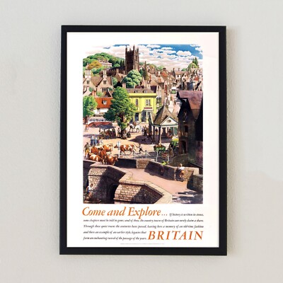 Explore Britain Vintage Werbung Reise Poster 7x5 Retro Wohndeko Wandkunstdruck