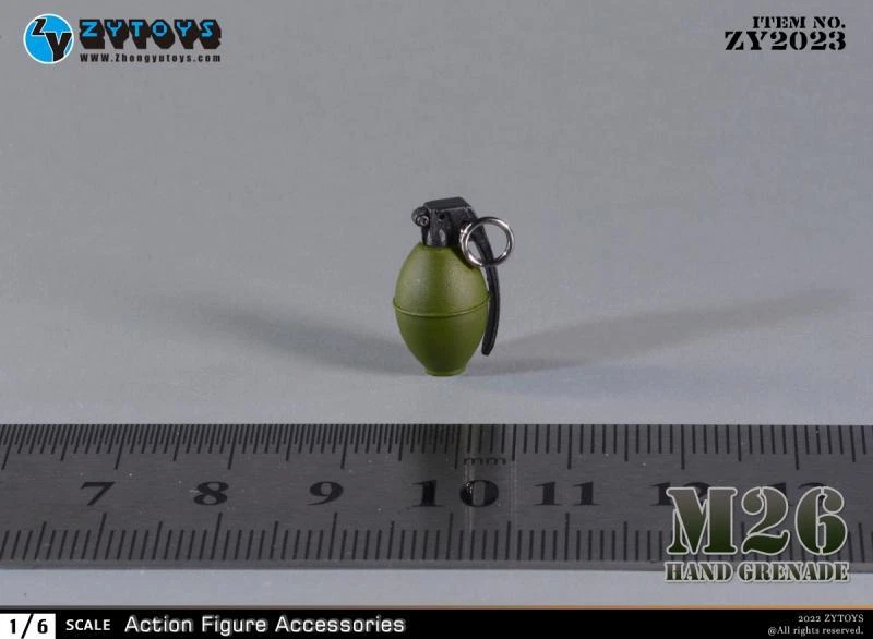 1/6 1:6 ZYTOYS 6 piezas Serie M26 de Granada de Mano Ejército de EE. UU. 12' Soldado Foto 2 de 2