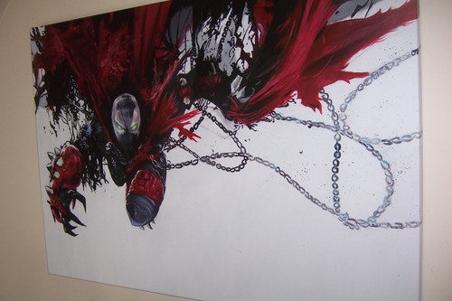 Pintura al óleo Spawn Wings of Redemption 40x28 pulgadas NO una impresión o póster toma de fuerza - Imagen 8 de 11