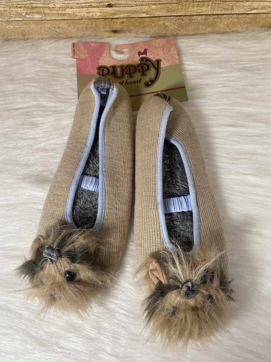 Yorkshire Terrier Puppy At Heart Dog Slippers Size L Adult NEW