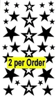 2 x 30+ Stars Temporary Tattoos Fake Waterproof  Celebrity Style Black Body Art