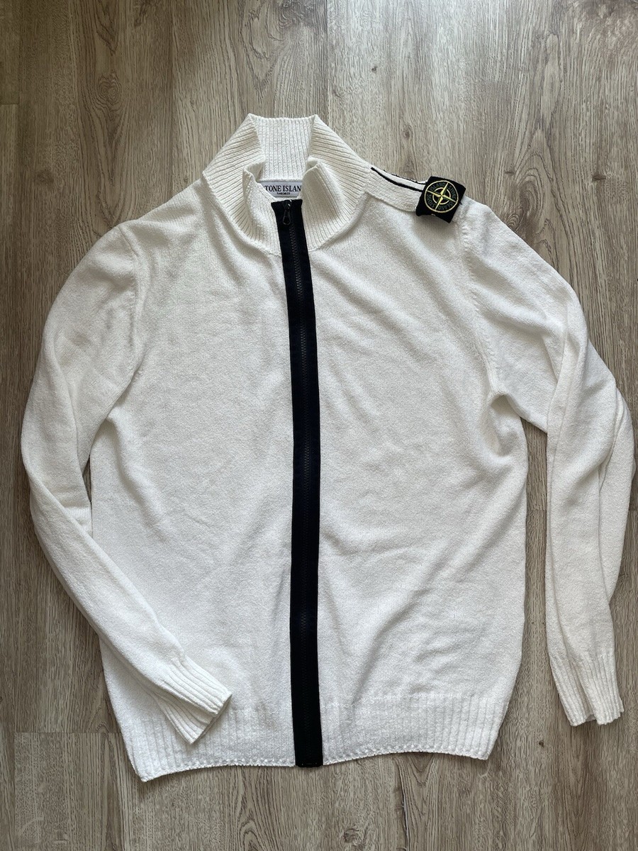 Stone Island Shoulder Badge Vintage Cotton Knit Zip Cardigan size
