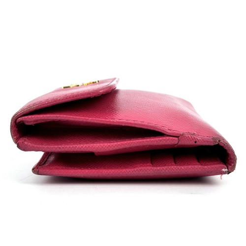 PRADA Bifold Wallet Purse Saffiano Leather Pink #A338 - Picture 5 of 24