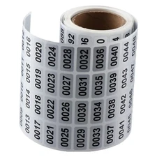 Consecutive Number 1-2000 Vinyl Stickers Self Adhesive Labels Inventory Control