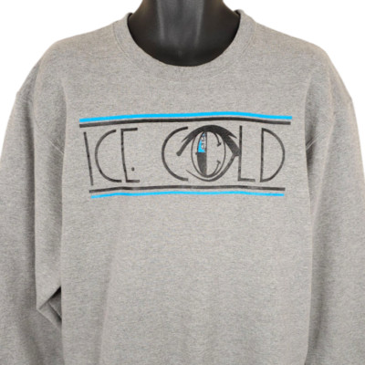 Vintage Ice Cold Sweatshirt Mens Size Large Gray Y2K Cooler Than Being Cool