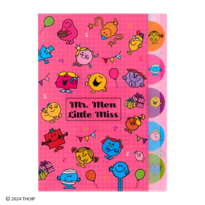 Sanrio Mr.Men Little Miss A4 clear file with 5 pockets Japan NEW