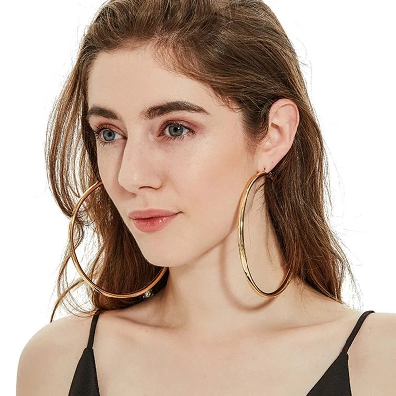 Oversized gold hoop sale earrings