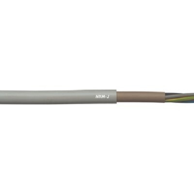 10 metre lap cable 16000063 NYM-J 5G 2.5mm² power cable lead 5 core grey PVC