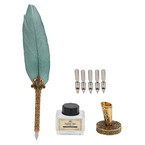 (2)Quill Pen Feather Pen And Ink Set Calligraphy Writing Quill Pen Set With - Picture 2 of 12