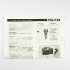 Contax Cable Switch - Camera Accessory Manual - Instruction Sheet