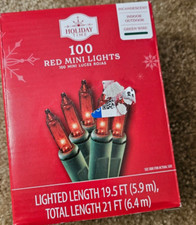 Holiday Time 100 Red Mini Lights Incandescent Open Box Fast Shipping Handling