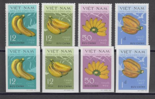 Vietnam 634-637 A+B / MNH Bananas Fruits Plants Pulled Cut 1970 - Picture 1 of 1