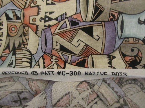 Vintage MICHAEL MILLER Native Pots Indian Cotton Fabric Southwest 1yd 9" x 42 - Picture 5 of 7