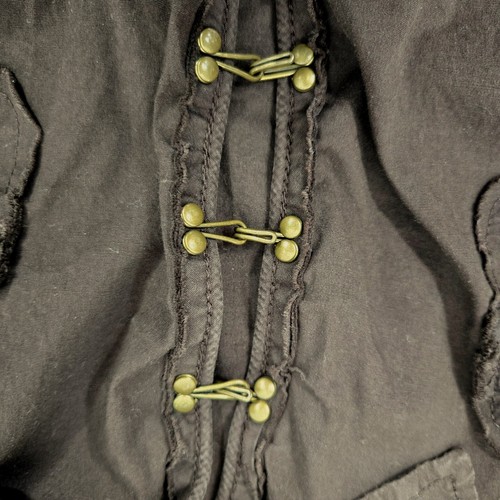 XCVI Wearables Jacket Military Style Hook & Eye Closure Brown Made in USA M Boho - Picture 9 of 9